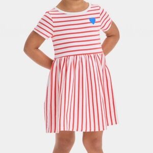 Toddler striped short sleeve dress